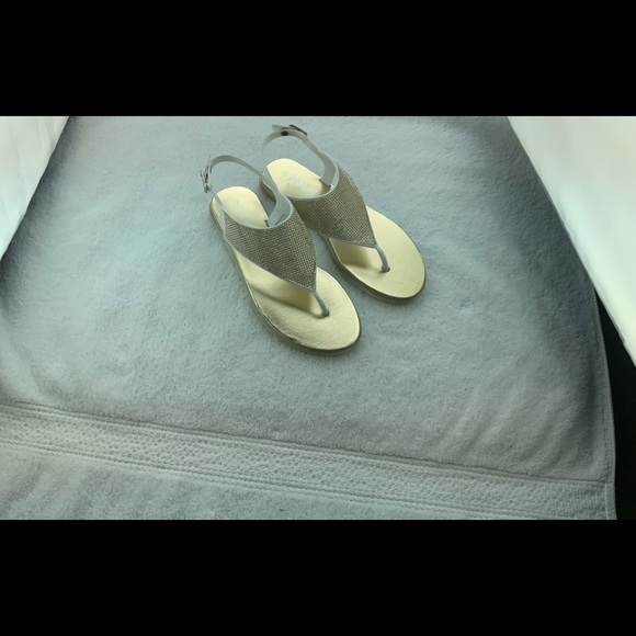 White and Gold Jelly Sandals - Picture 1 of 3
